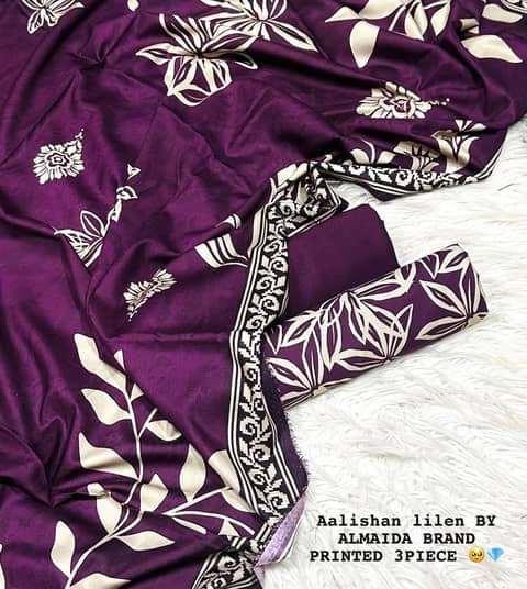 Alishan Al Maida Printed Linen 3PC