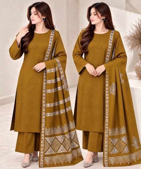 Marina Dhanak 3PC with Barosha Jacquard Pashmina Shawl