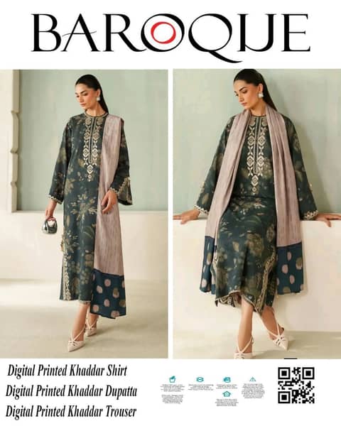 Baroque Printed Khaddar 3PC