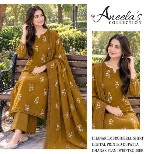 Aneela's Embroidered Dhanak 3PC with Embroidered Shawl — photo 7