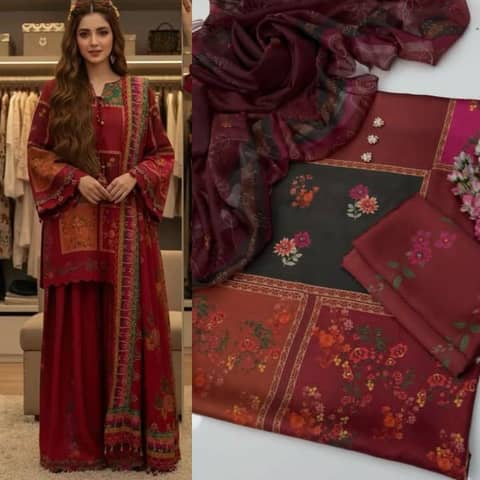 Lulusar Shamooz Silk Printed 3PC (Vol 2)