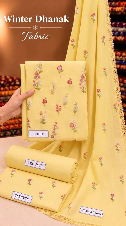 Aneela's Embroidered Dhanak 3PC with Embroidered Shawl — photo 4