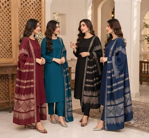 Marina Dhanak 3PC with Barosha Pashmina Shawl