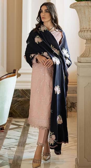 Agha Noor Embroidered Dhanak 3PC with Shawl