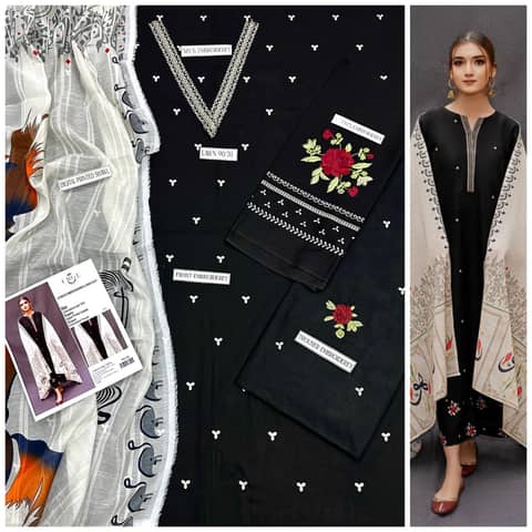 Mix Brand Embroidered Lawn 3PC (Eid Collection)