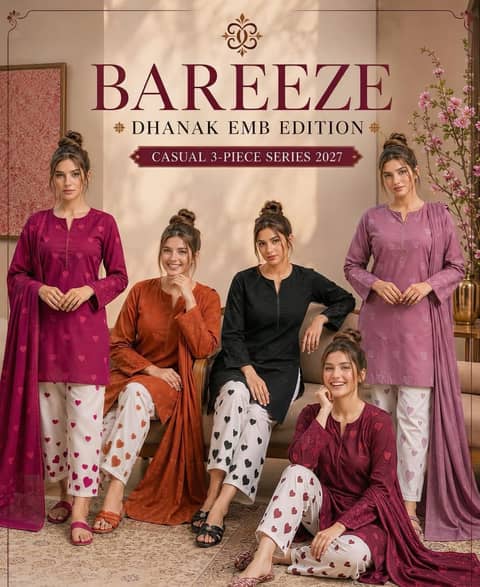 Bareeze Embroidered Dhanak 3PC with Embroidered Shawl